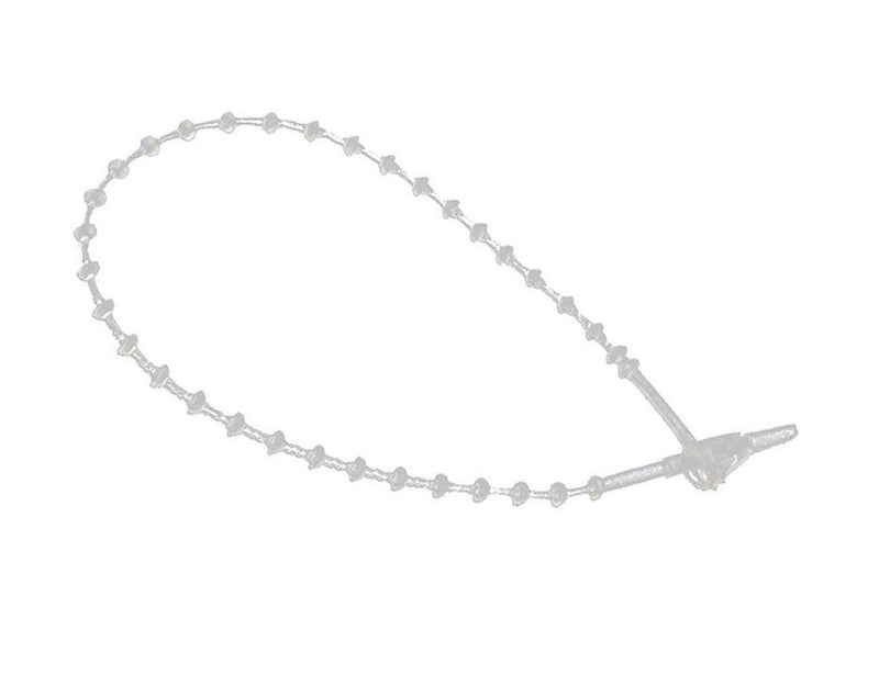 Suoirblss 1000 PCS Pin Adjustable Security Beaded Loop Tie Plastic Paper Prices Tag Fasteners Loop Tie Security Cable Fasteners for Paper Prices Tag (Clear, Length 5 Inch) - Image 2